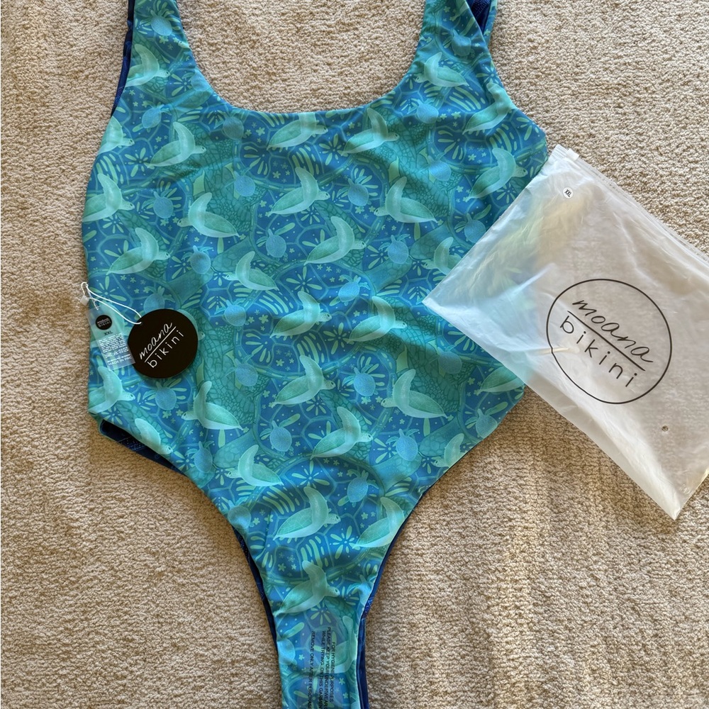 NWT -Moana Bikini Coastal Current One Piece has liner- Blue and Green